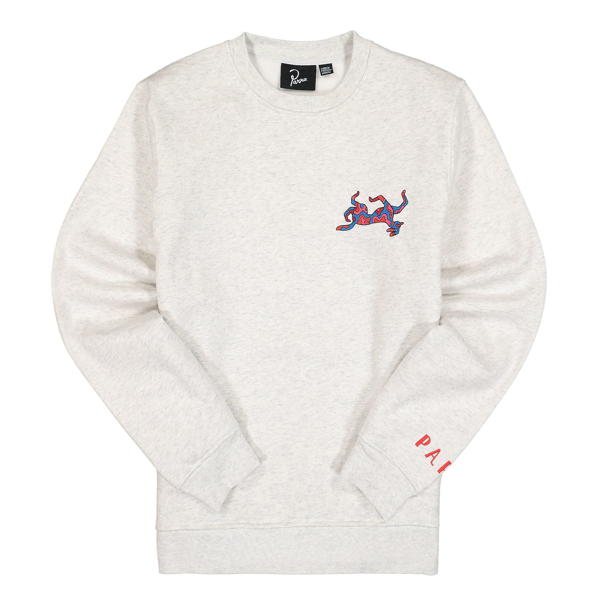 Parra Upside Dog Race Crew Neck Sweatshirt Ash Grey Sweatshirts 46325 | Overkill