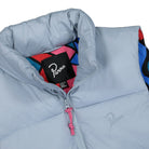 Parra Gem Stone Puffer Vest Dusty Blue Vests Close-up | Overkill