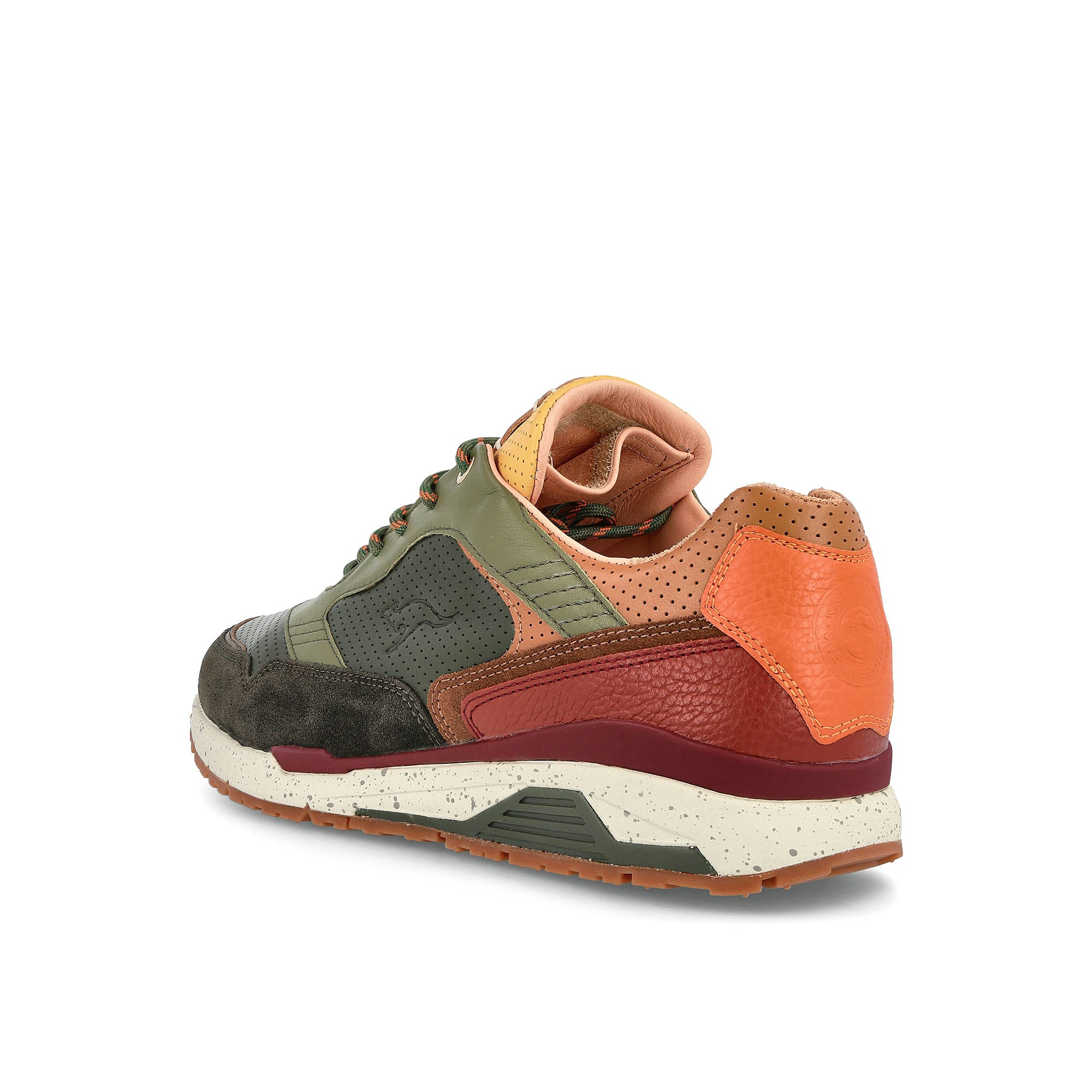 KangaROOS Kish Kash x Sneakerqueen x KangaROOS ROOSunited Forest Green-Saddle Brown Sneakers  Material | Overkill
