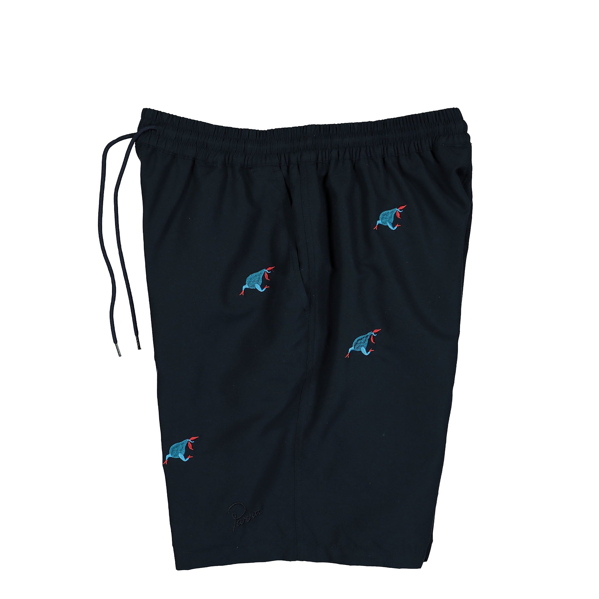 Parra Running Pear Swim Shorts Navy Blue Swimwear Close-up | Overkill
