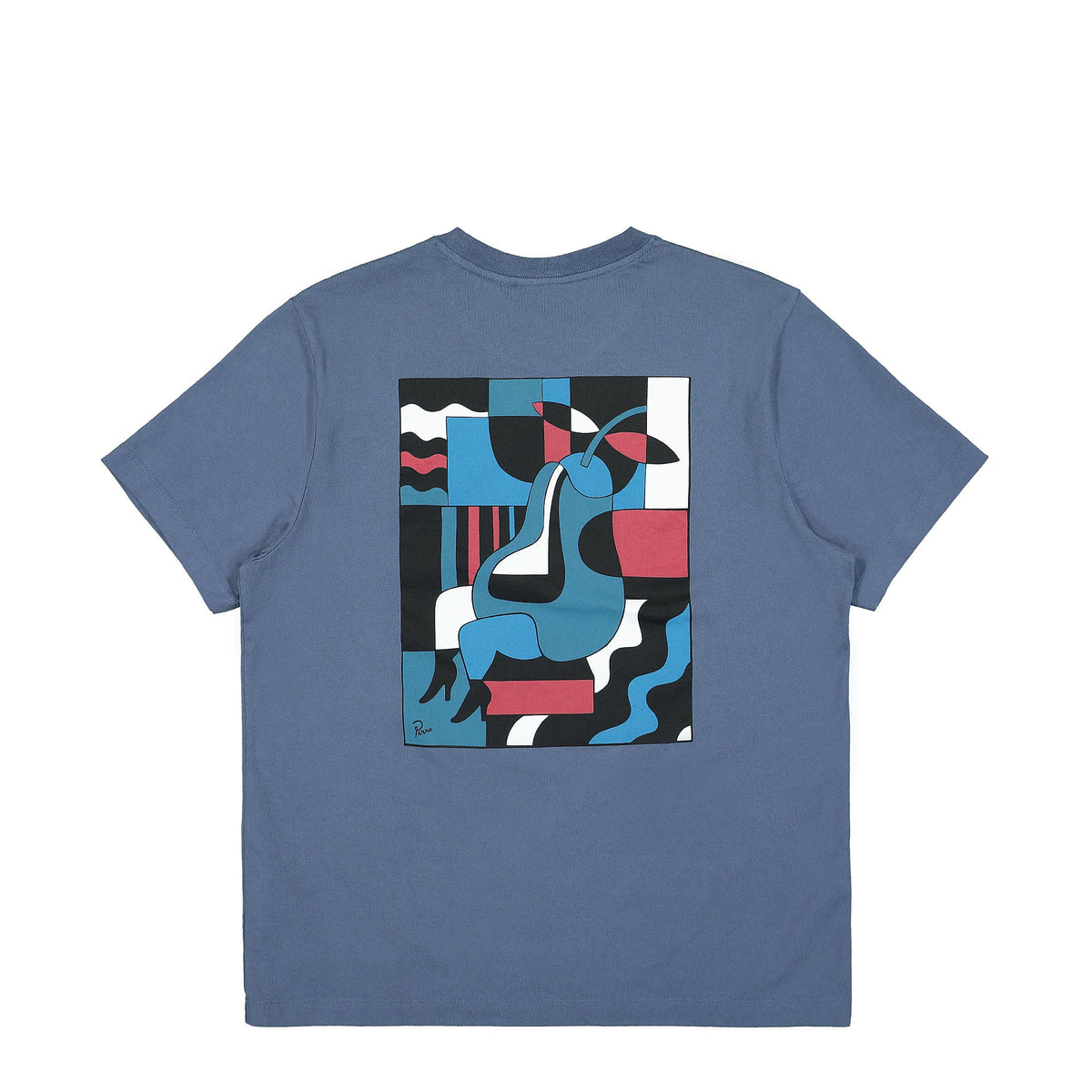 Parra Blue Sitting Pear T-Shirt Indigo T-Shirts Material | Overkill