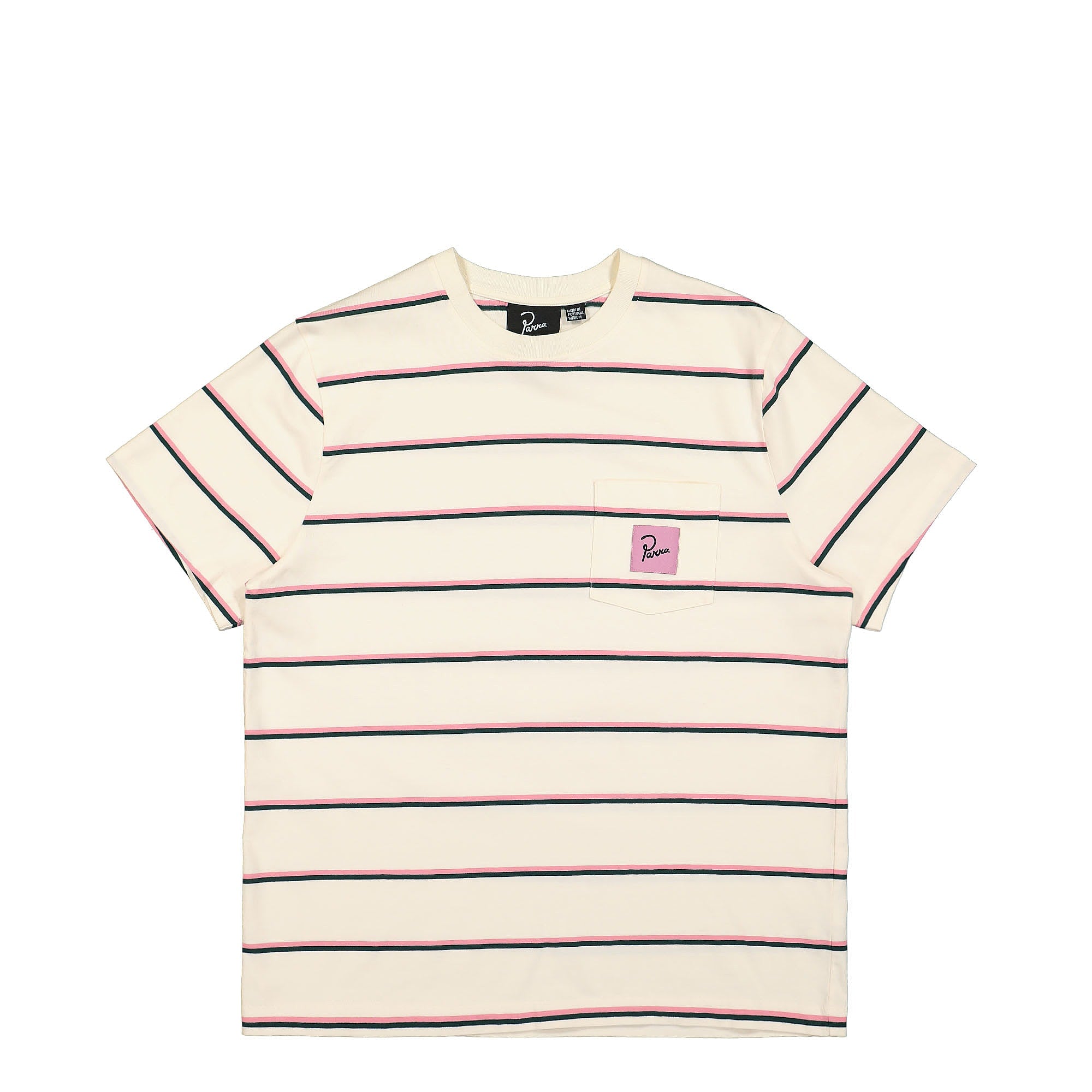 Parra Striper Pocket Logo T-Shirt Pink T-Shirts 48110 | Overkill