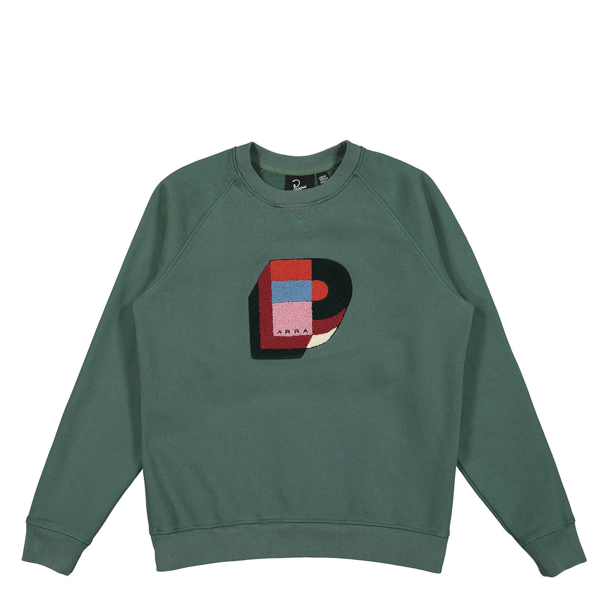 Parra Building Block Logo Crew Neck Sweatshirt Green Sweatshirts 48120 | Overkill