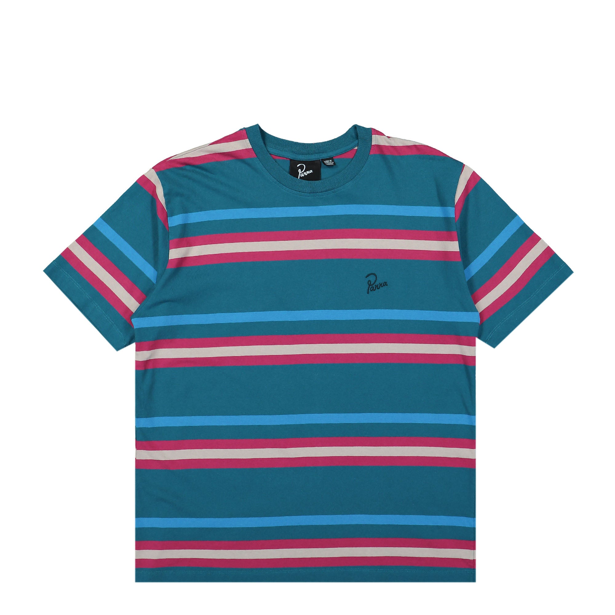 Parra Stripeys T-Shirt Teal T-Shirts 49210 | Overkill