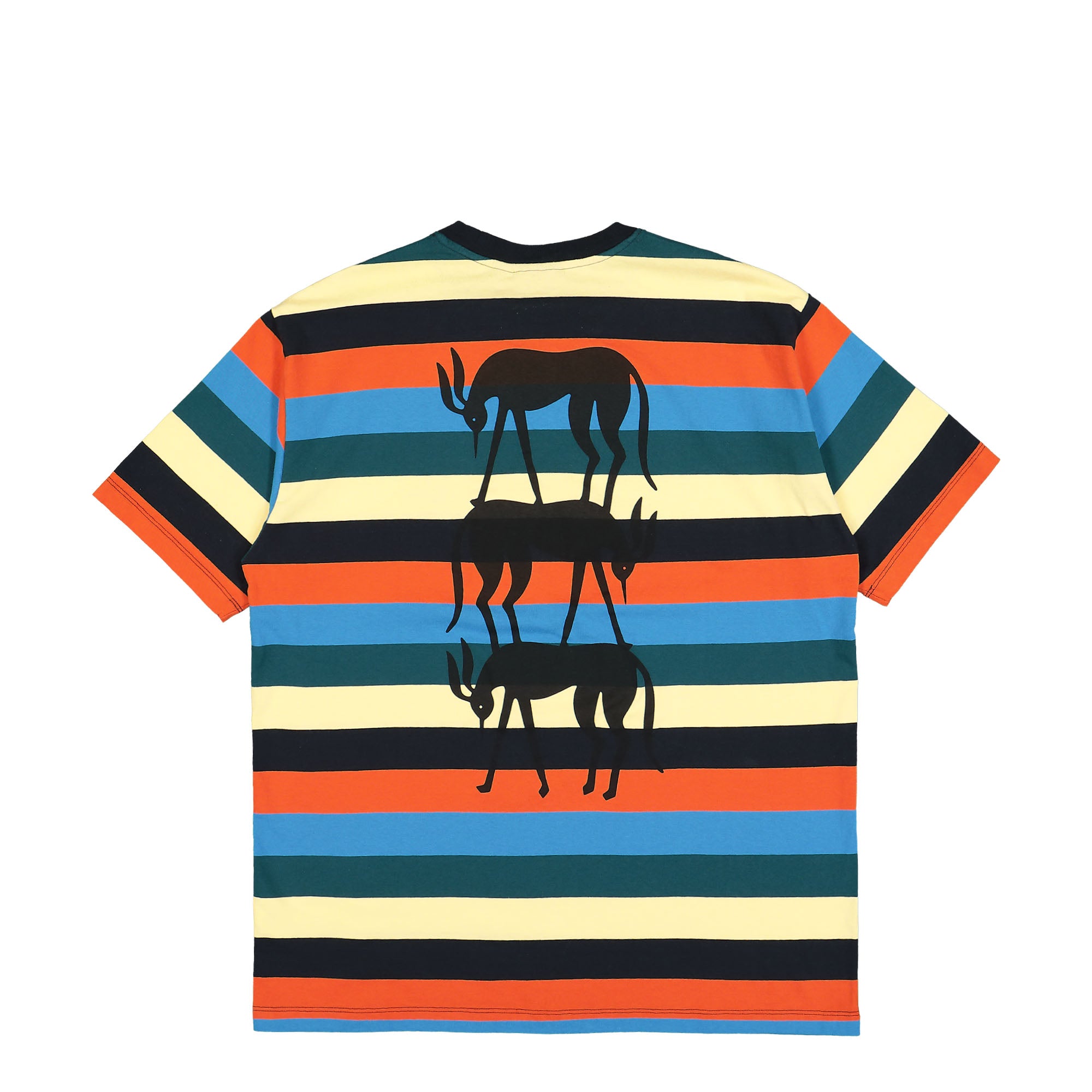 Parra Stacked Pets On Stripes T-Shirt Multi T-Shirts Close-up | Overkill