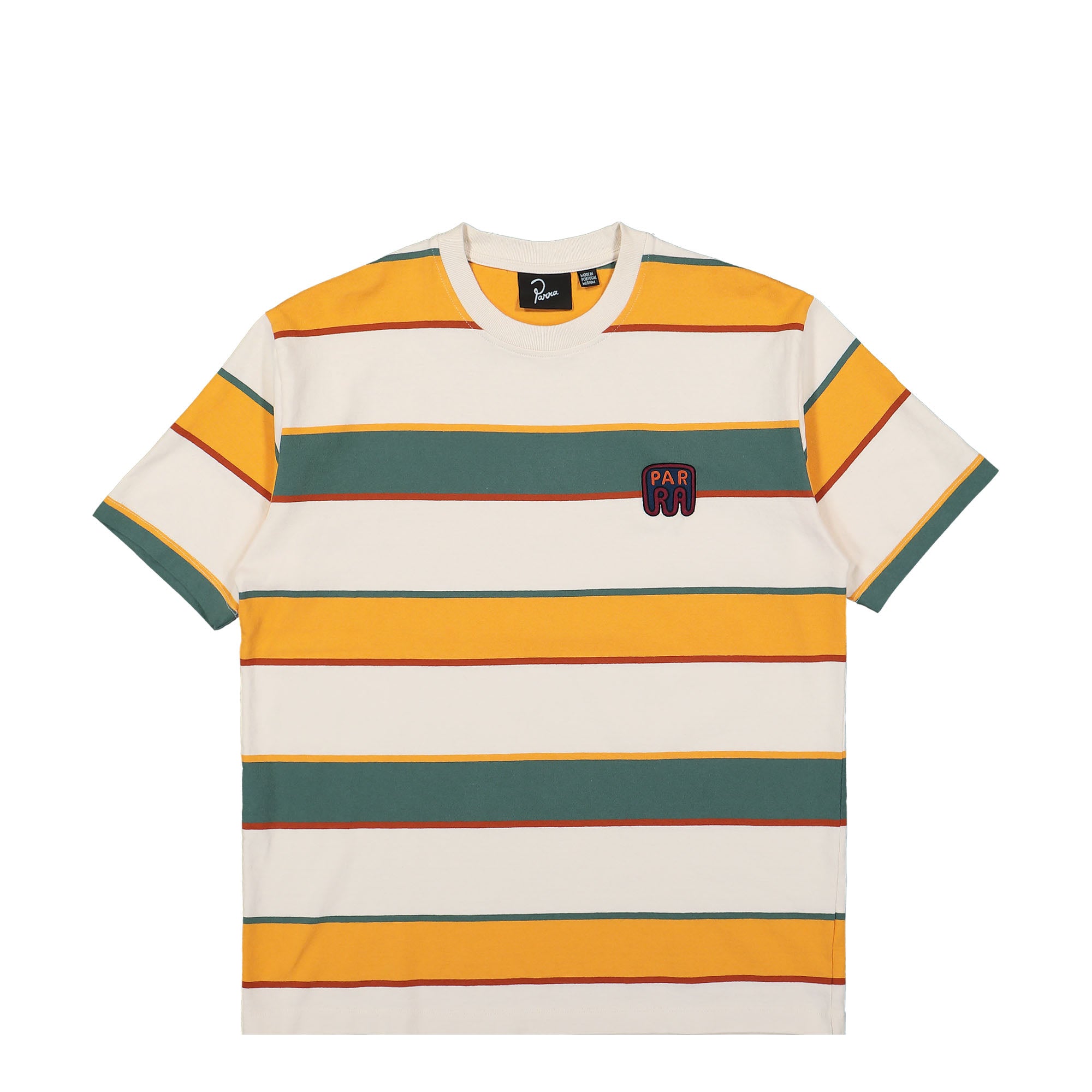 Parra Fast Food Logo Striped T-Shirt Burned Yellow T-Shirts 50110 | Overkill