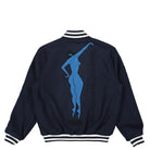 Parra Run Sit & Bike Varsity Jacket Navy Blue Bomber & Varsity Jackets Close-up | Overkill