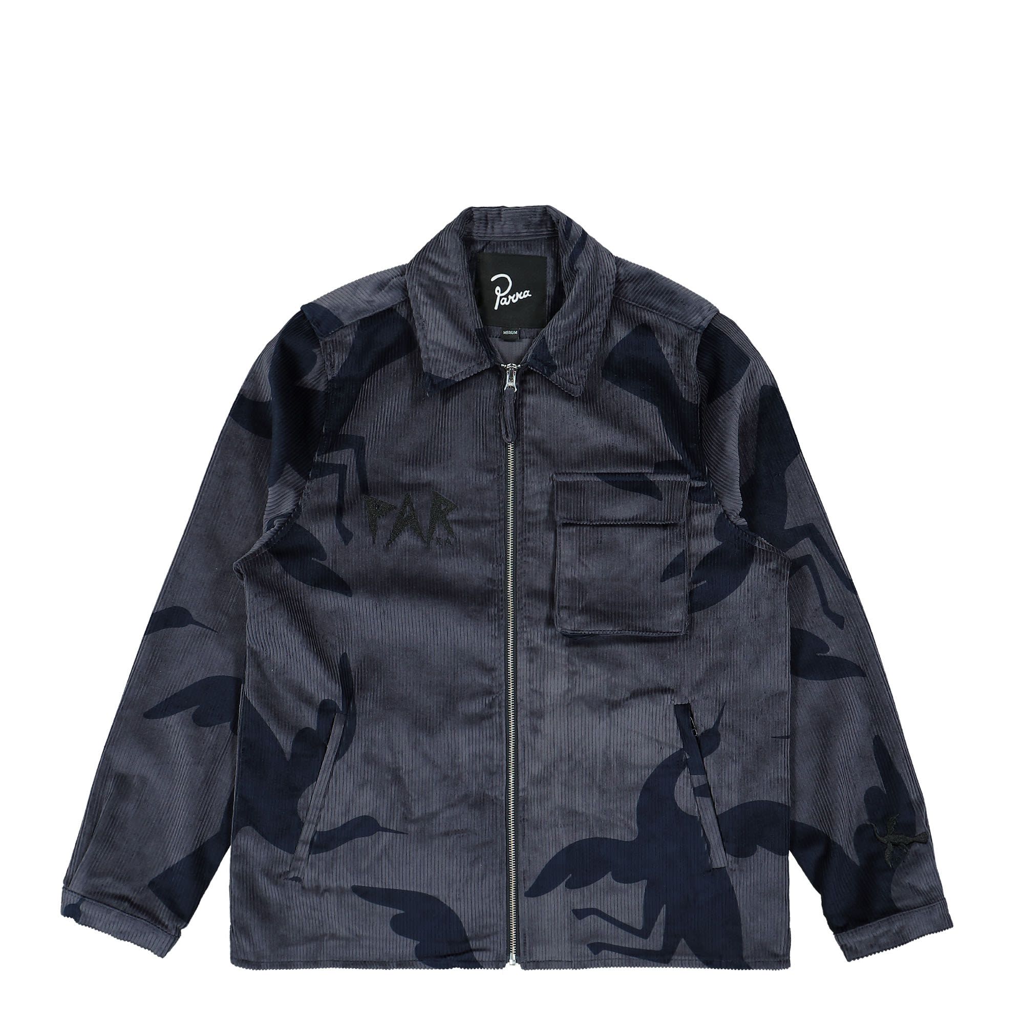 Parra Clipped Wings Shirt Jacket Greyish Blue Bomber & Varsity Jackets 50430 | Overkill