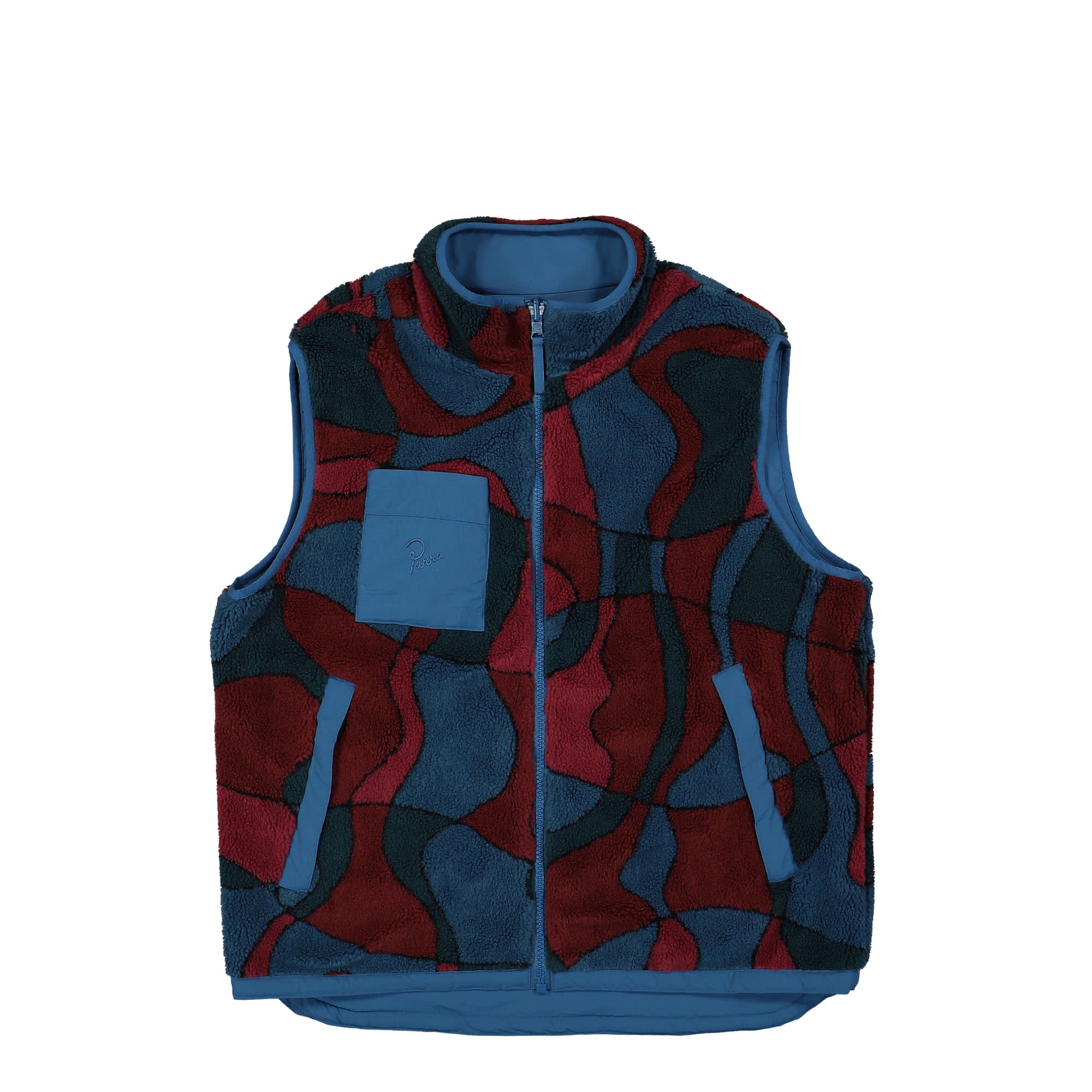 Parra Trees In Wind Reversible Vest Blue Vests Close-up | Overkill