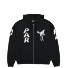 Parra Zipped Pigeon Zip Hooded Sweatshirt Black Hoodies 51142 | Overkill