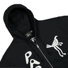 Parra Zipped Pigeon Zip Hooded Sweatshirt Black Hoodies Close-up | Overkill