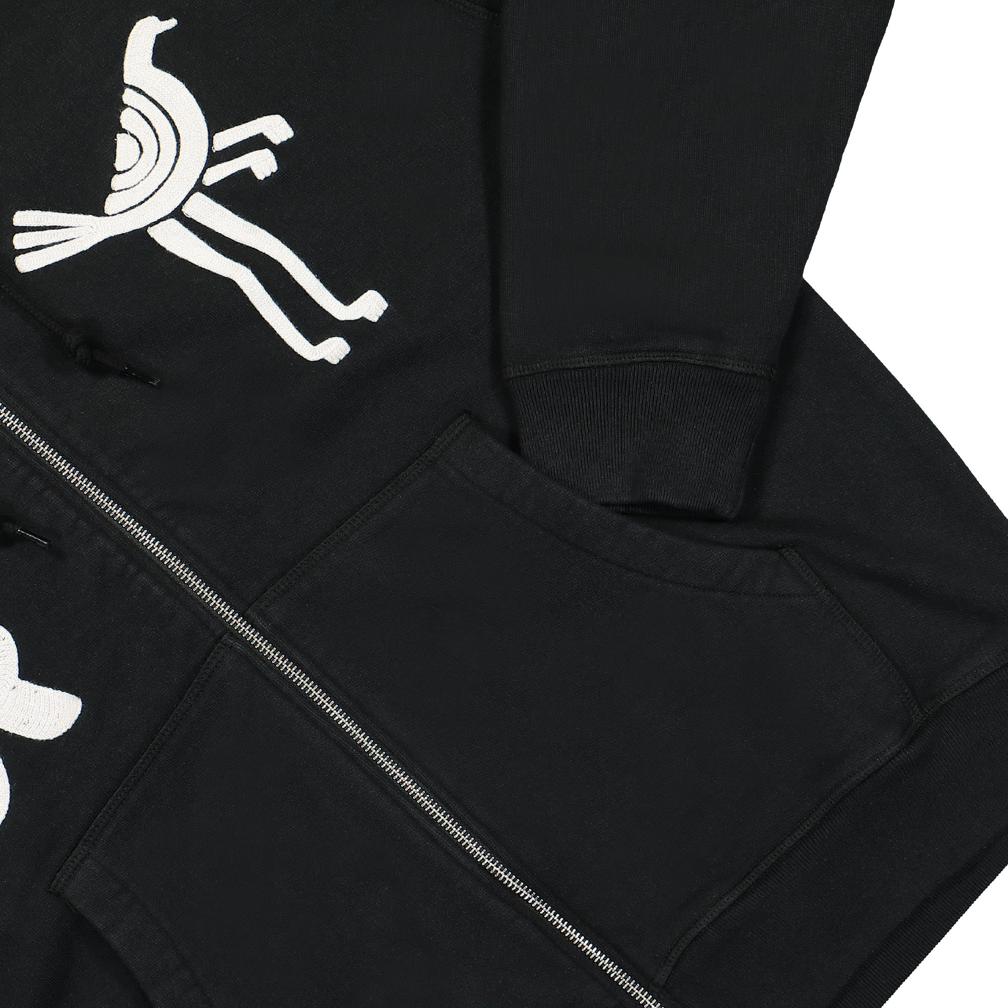 Parra Zipped Pigeon Zip Hooded Sweatshirt Black Hoodies Detailfoto | Overkill
