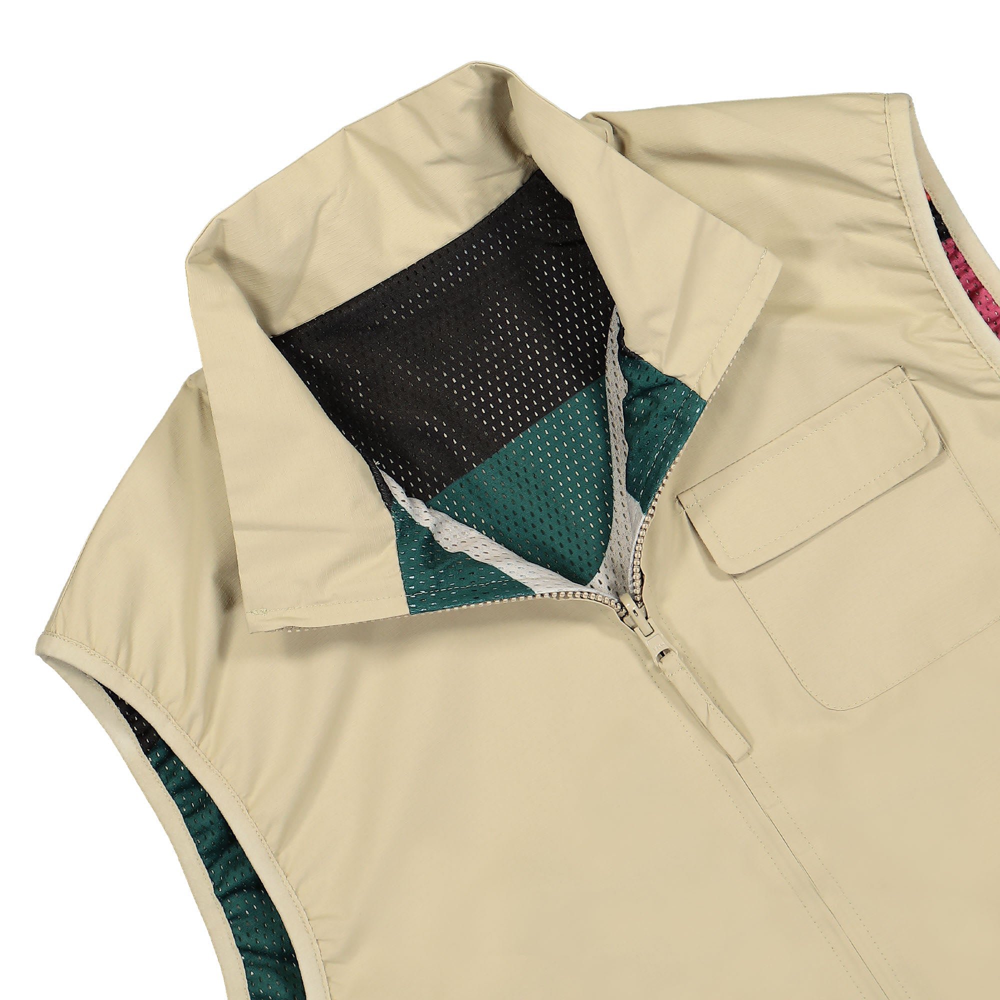 Parra Ghost Cave Reversible Vest Tan Vests Detailfoto | Overkill