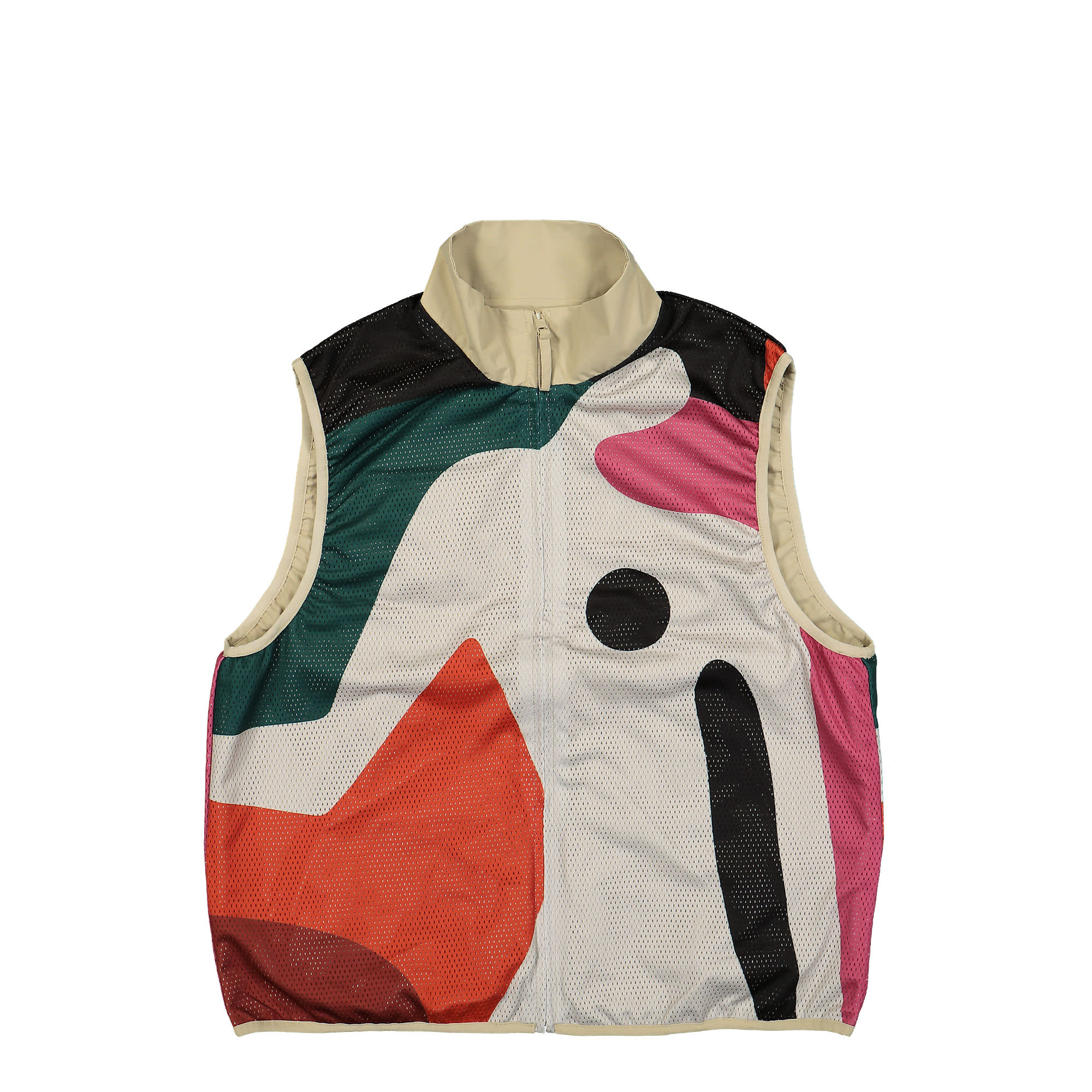 Parra Ghost Cave Reversible Vest Tan Vests Close-up | Overkill