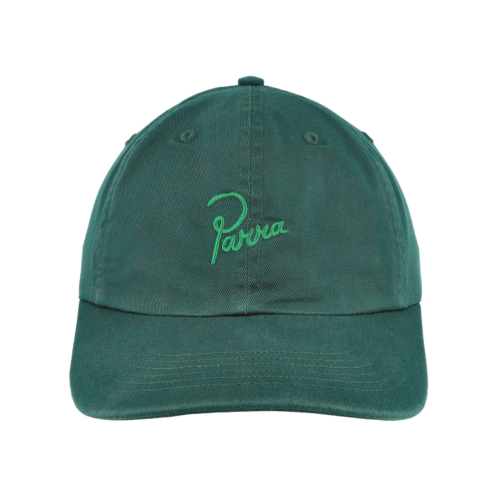 Parra Script Logo 6 Panel Hat Castleton Green Caps Detailfoto | Overkill