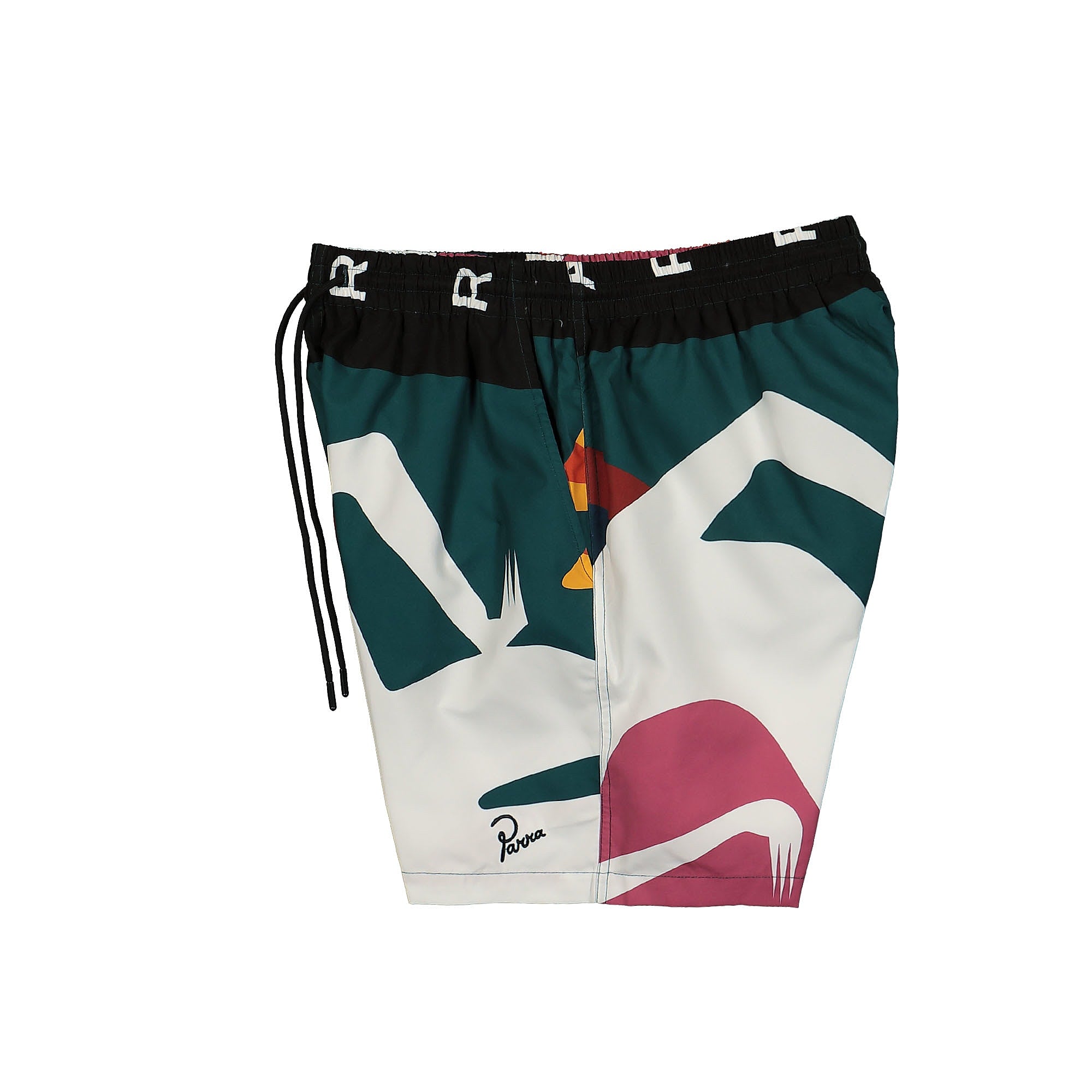 Parra Beached In White Swim Shorts Multi Swimwear Close-up | Overkill