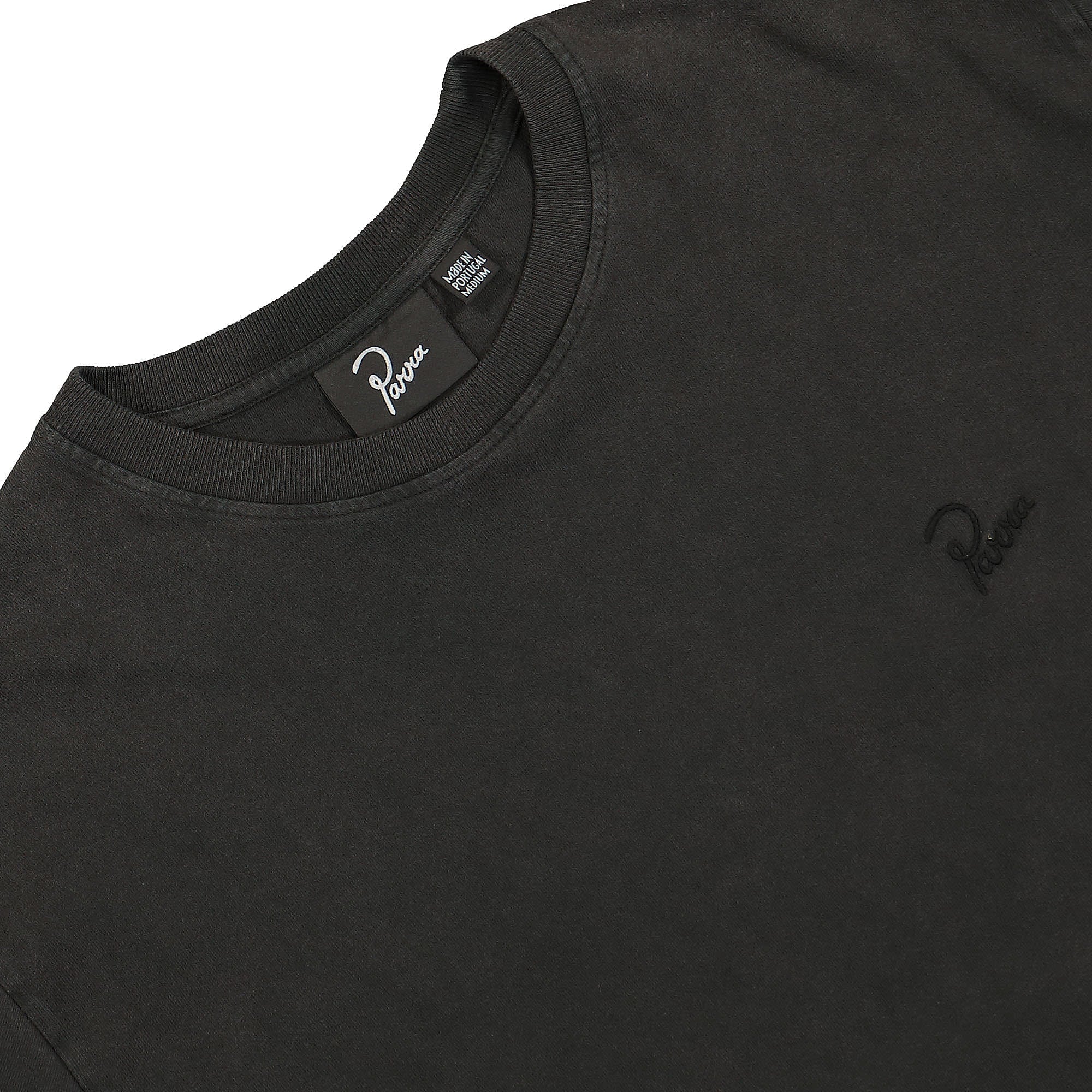 Parra Script Logo T-Shirt Washed Black T-Shirts Close-up | Overkill