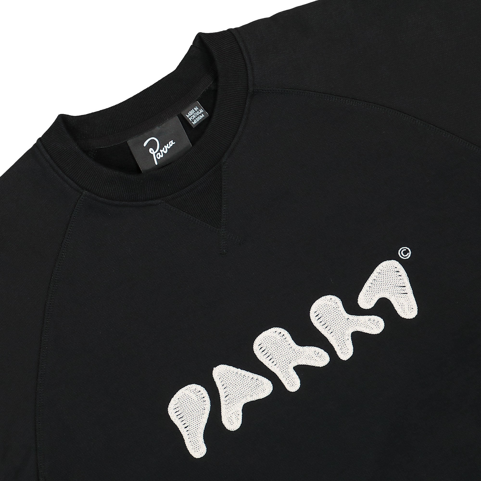 Parra Blob Logo Crew Neck Sweatshirt Washed Black Sweatshirts Close-up | Overkill