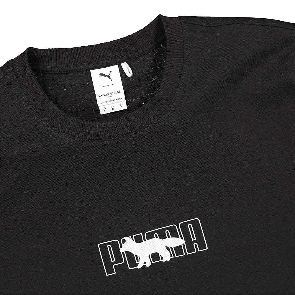 Puma Maison Kitsune x Puma Oversized Tee Black T-Shirts Close-up | Overkill