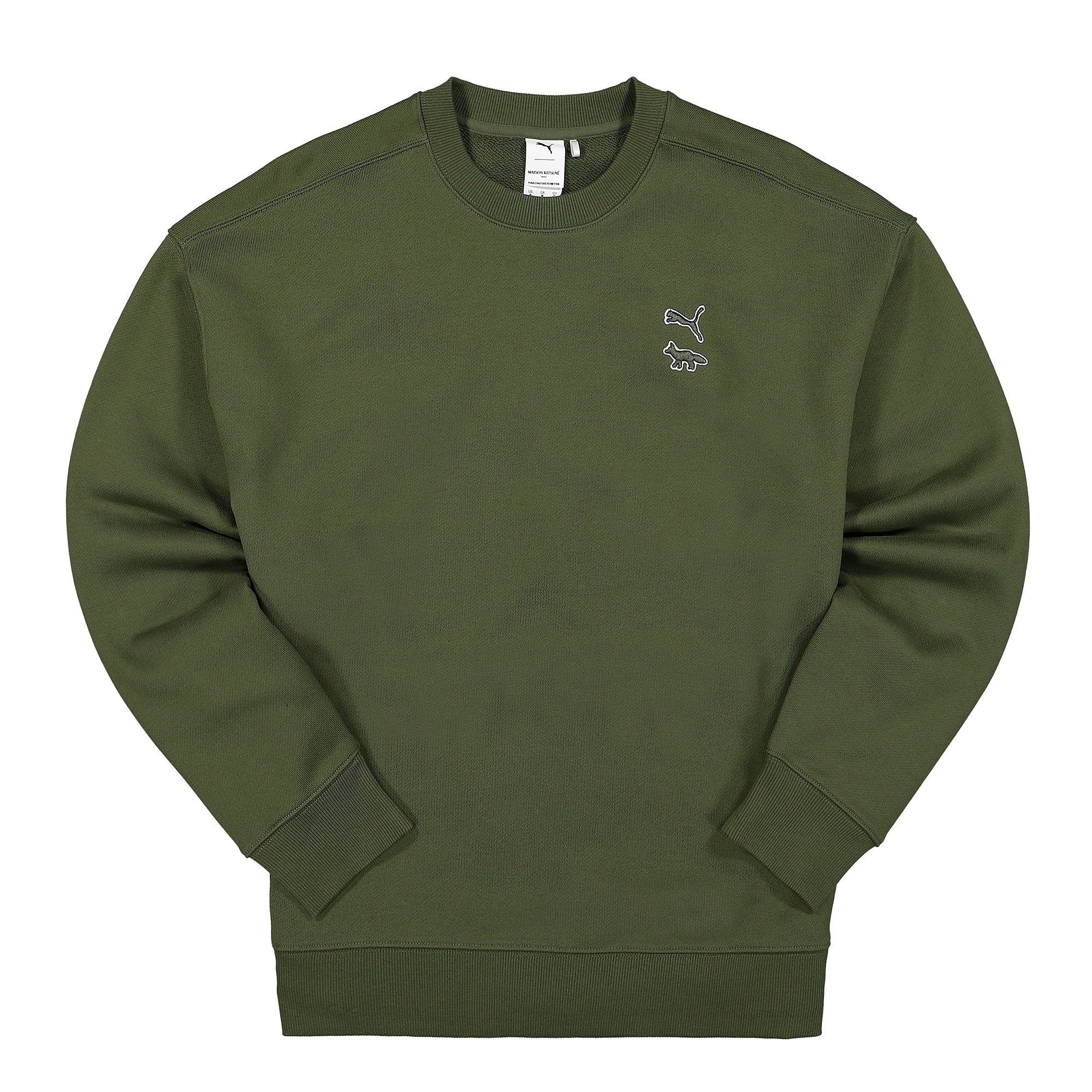 Puma Maison Kitsune x Puma Crew Rifle Green Sweatshirts 532324 94 | Overkill