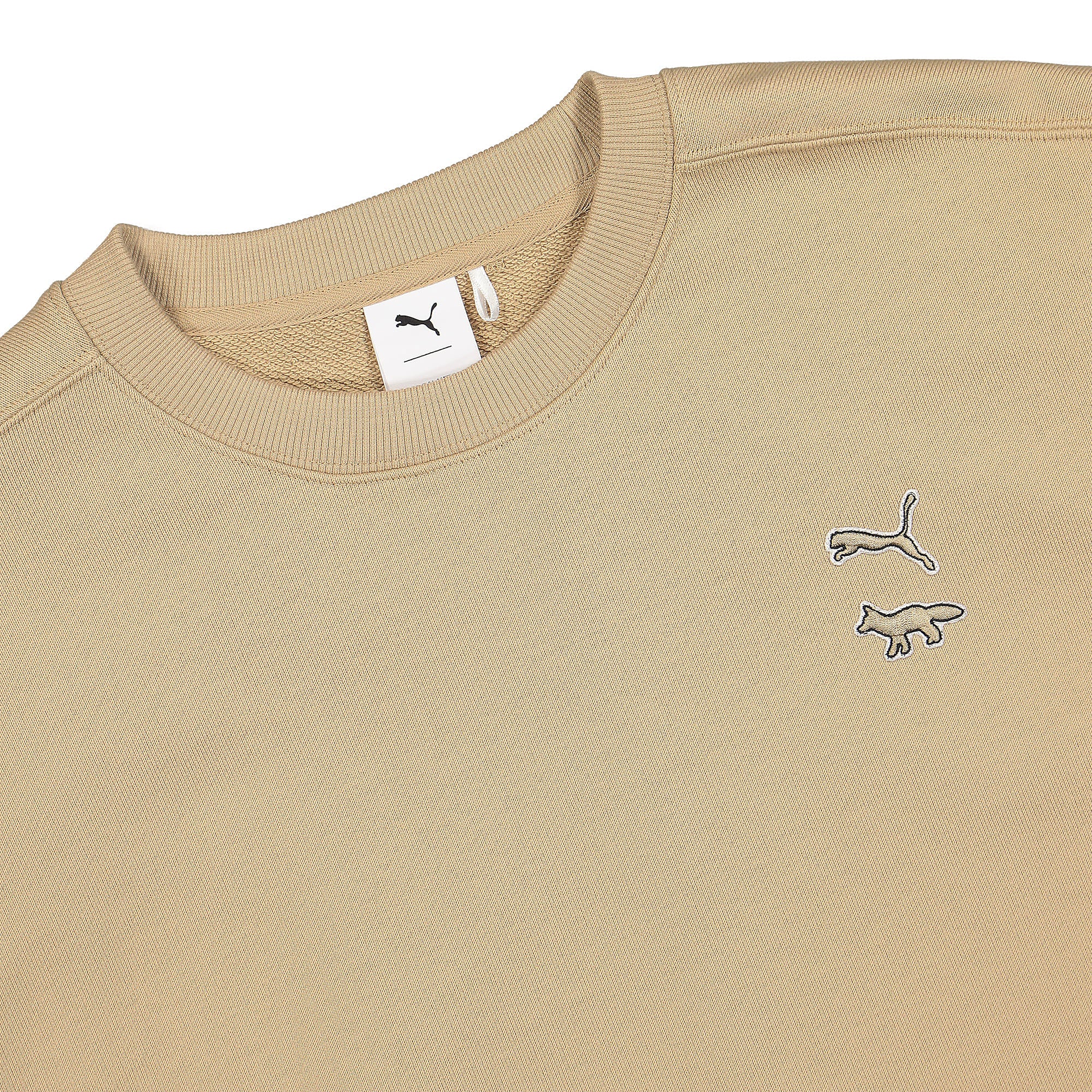 Puma Maison Kitsune x Puma Crew Travertine Sweatshirts Close-up | Overkill
