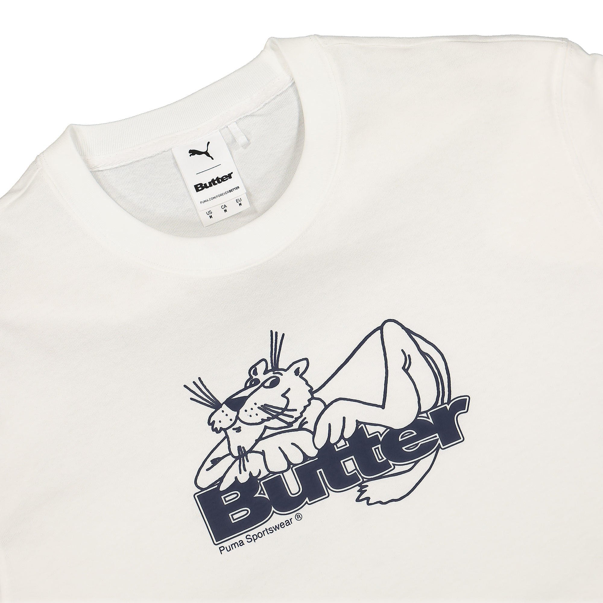 Puma Butter Goods x Puma Graphic Tee Cream Puma White T-Shirts Close-up | Overkill