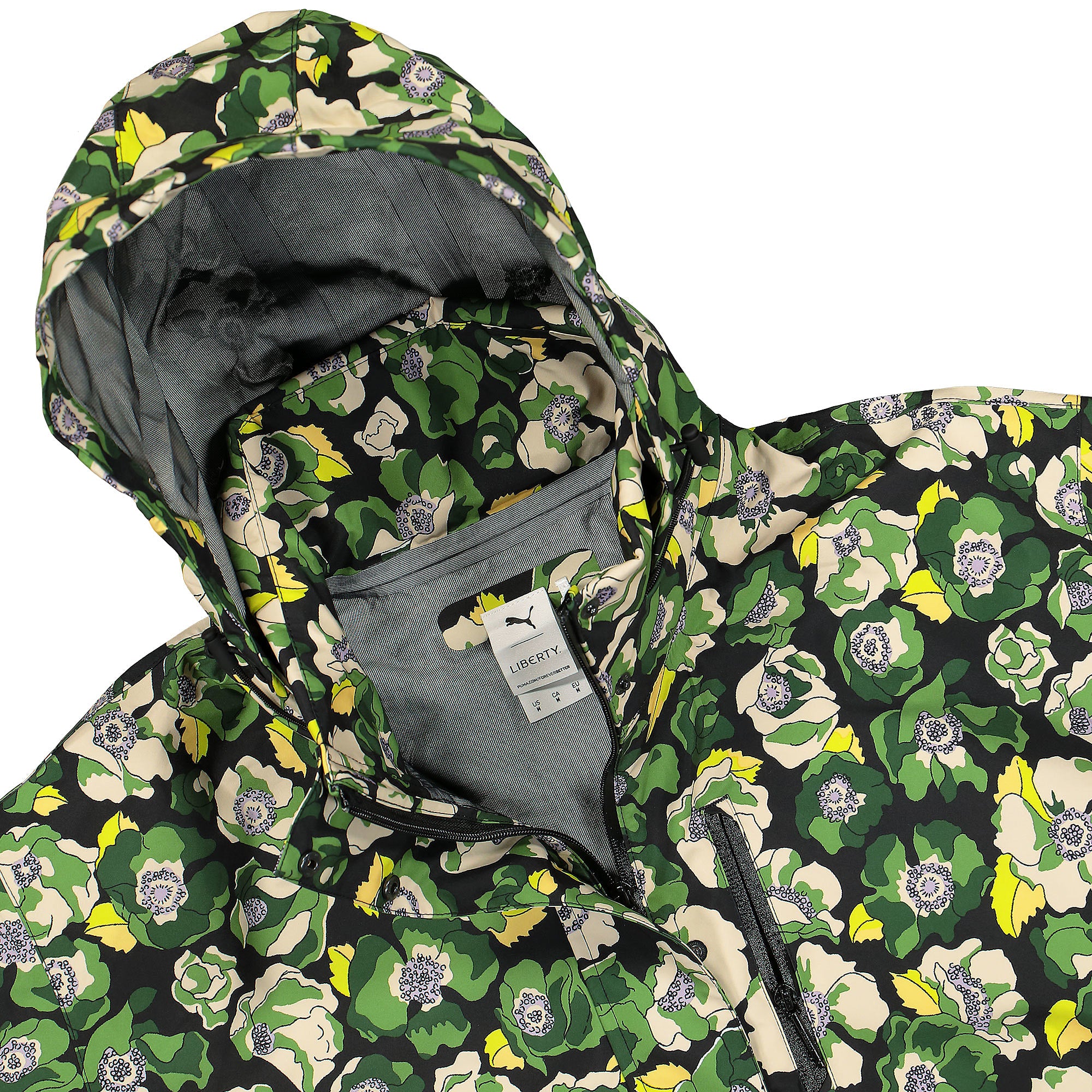Puma Liberty x Puma Rain Jacket Puma Black-Flower AOP Jackets Close-up | Overkill