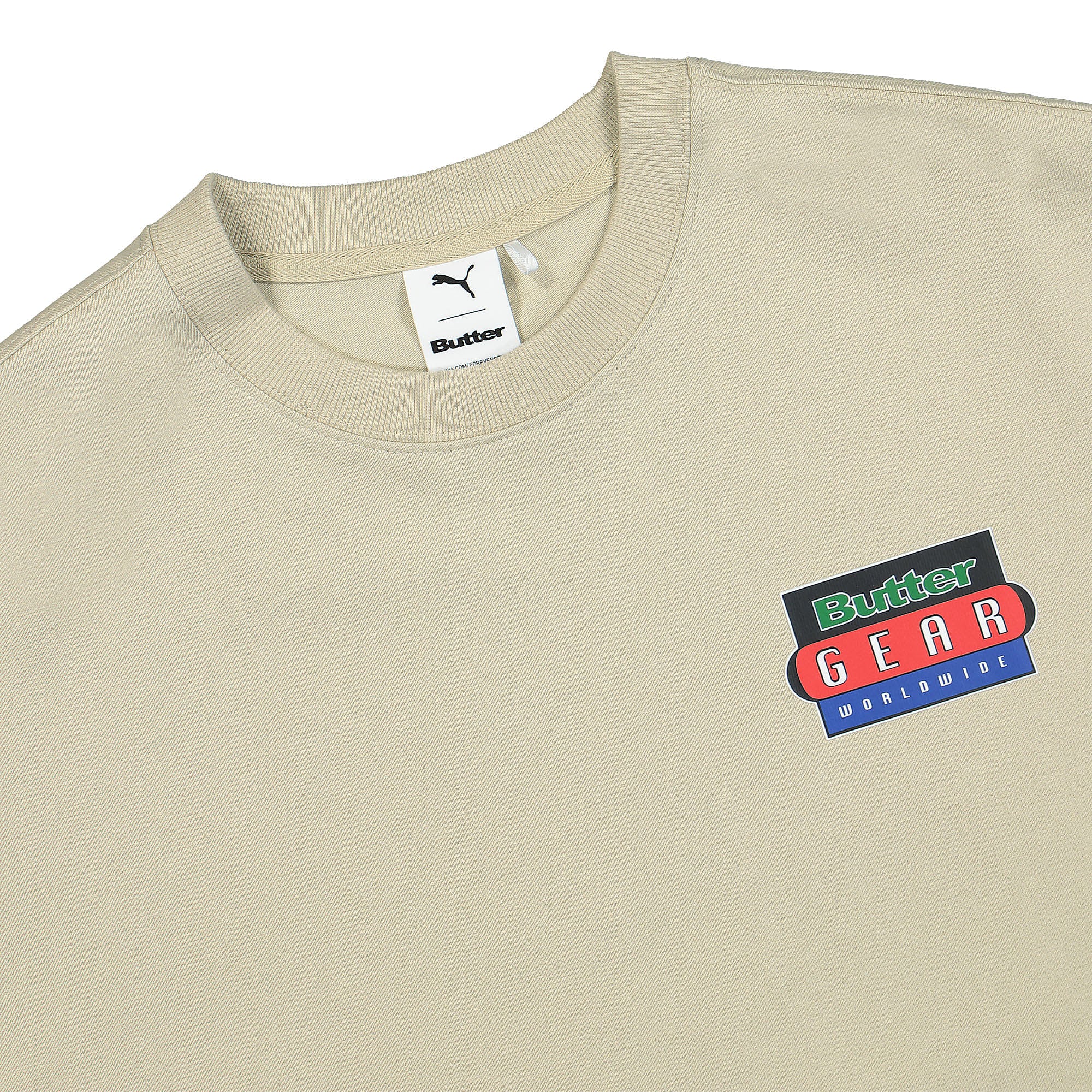 Puma Butter Goods x Puma Graphic Tee Putty T-Shirts Close-up | Overkill