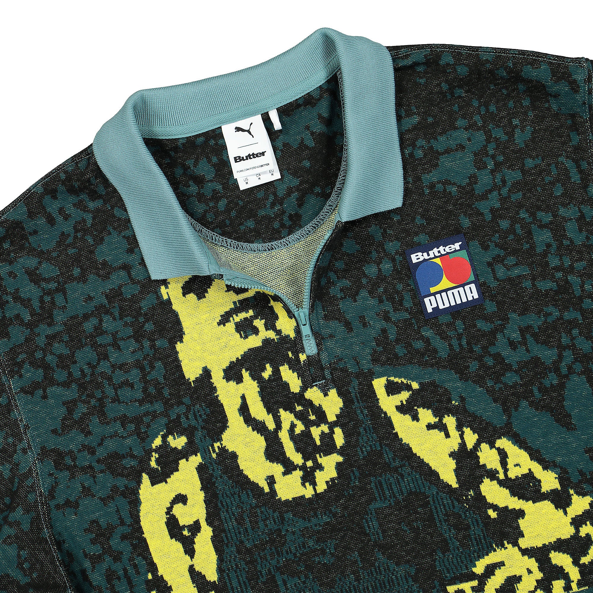 Puma Butter Goods x Puma Polo Mineral Blue - AOP Polo Shirts Close-up | Overkill