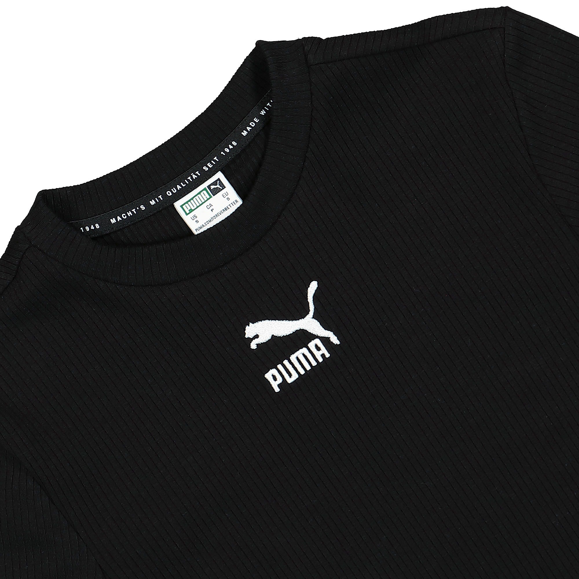 Puma Wmns Classics Ribbed Tee Dress Puma Black Dresses Close-up | Overkill