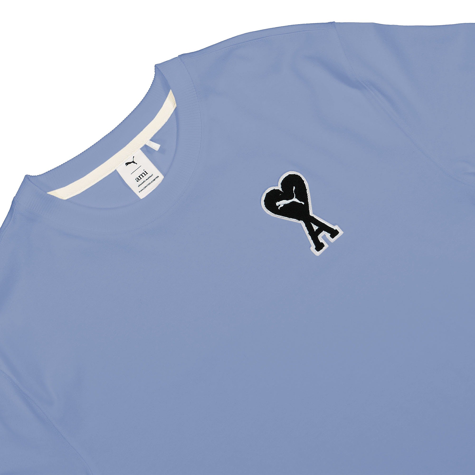 Puma AMI x Puma Tee Faded Denim T-Shirts Close-up | Overkill