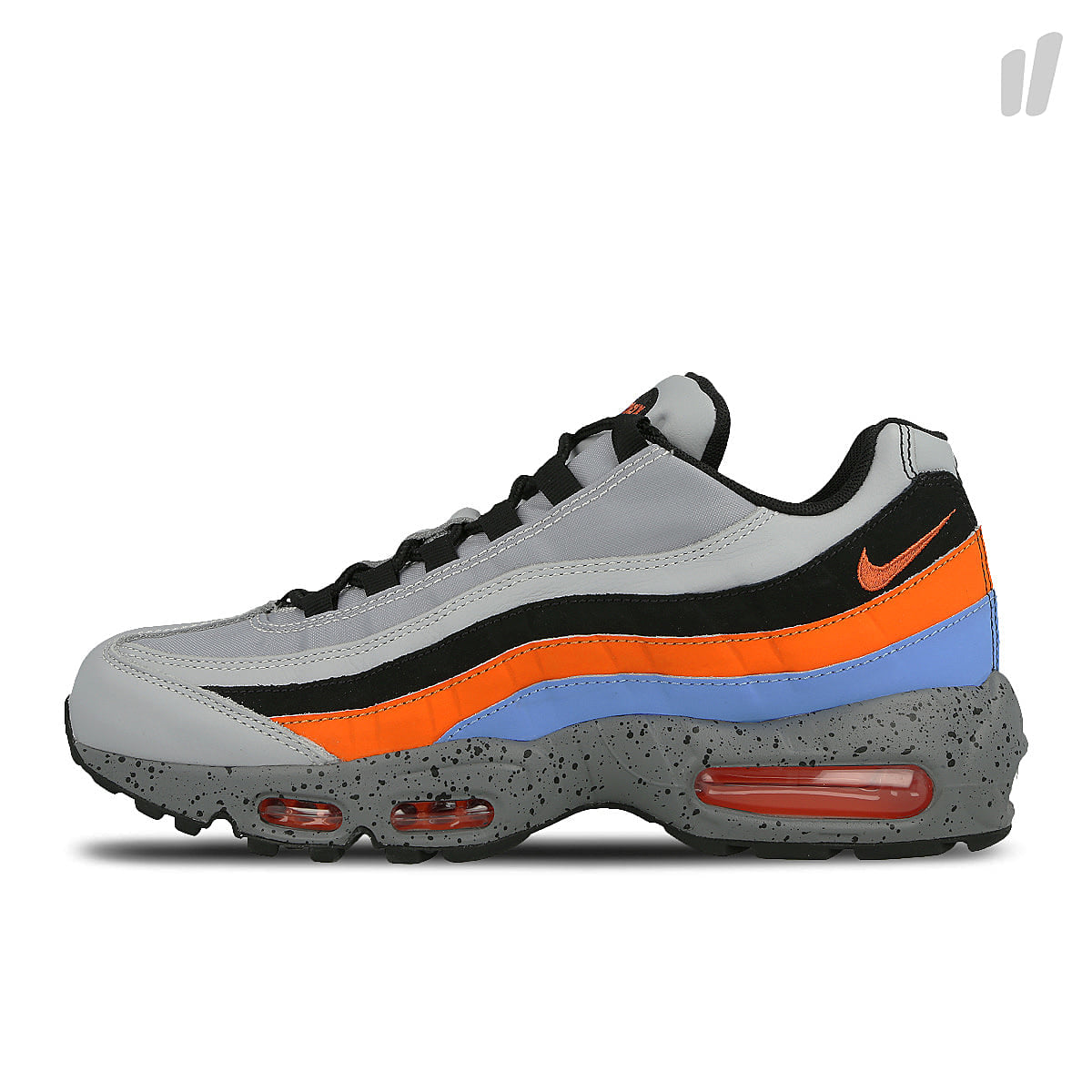 Nike air max 95 premium Wolf Grey / Safety Orange - University Blue Sneakers 538416 015 | Overkill