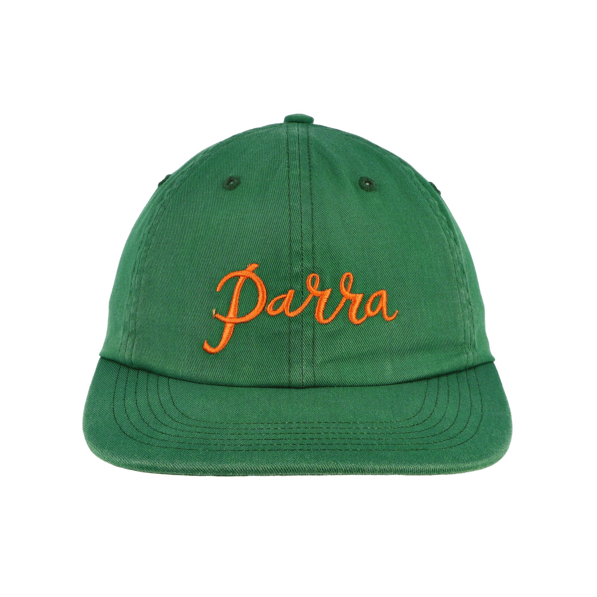 Parra Scripted 6 Panel Hat Green Basecap 54380 Detail View 1 | Overkill
