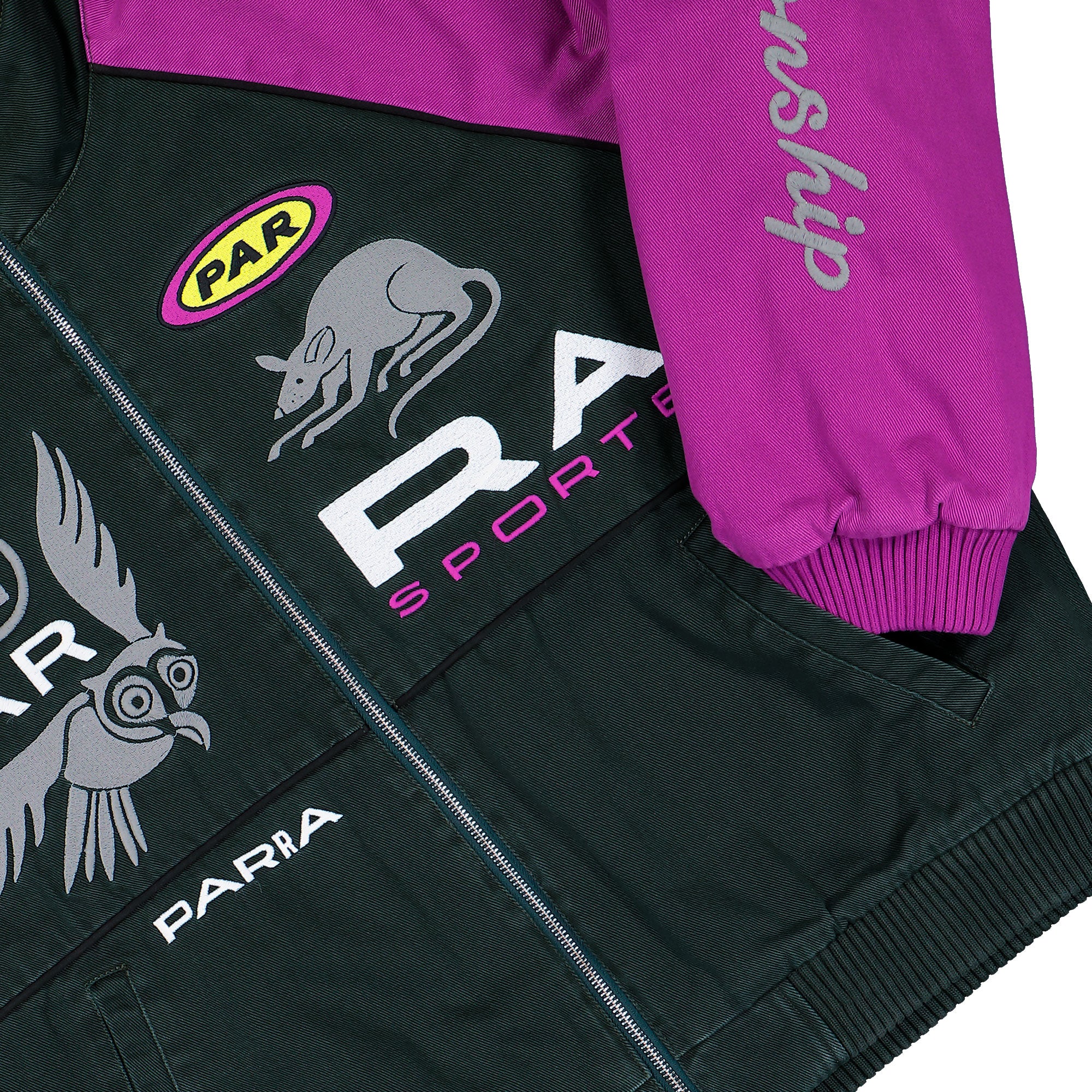 Parra Owl Meets Rat Racing Jacket Purple Pink Jacket 55100 Detail View 1 | Overkill

