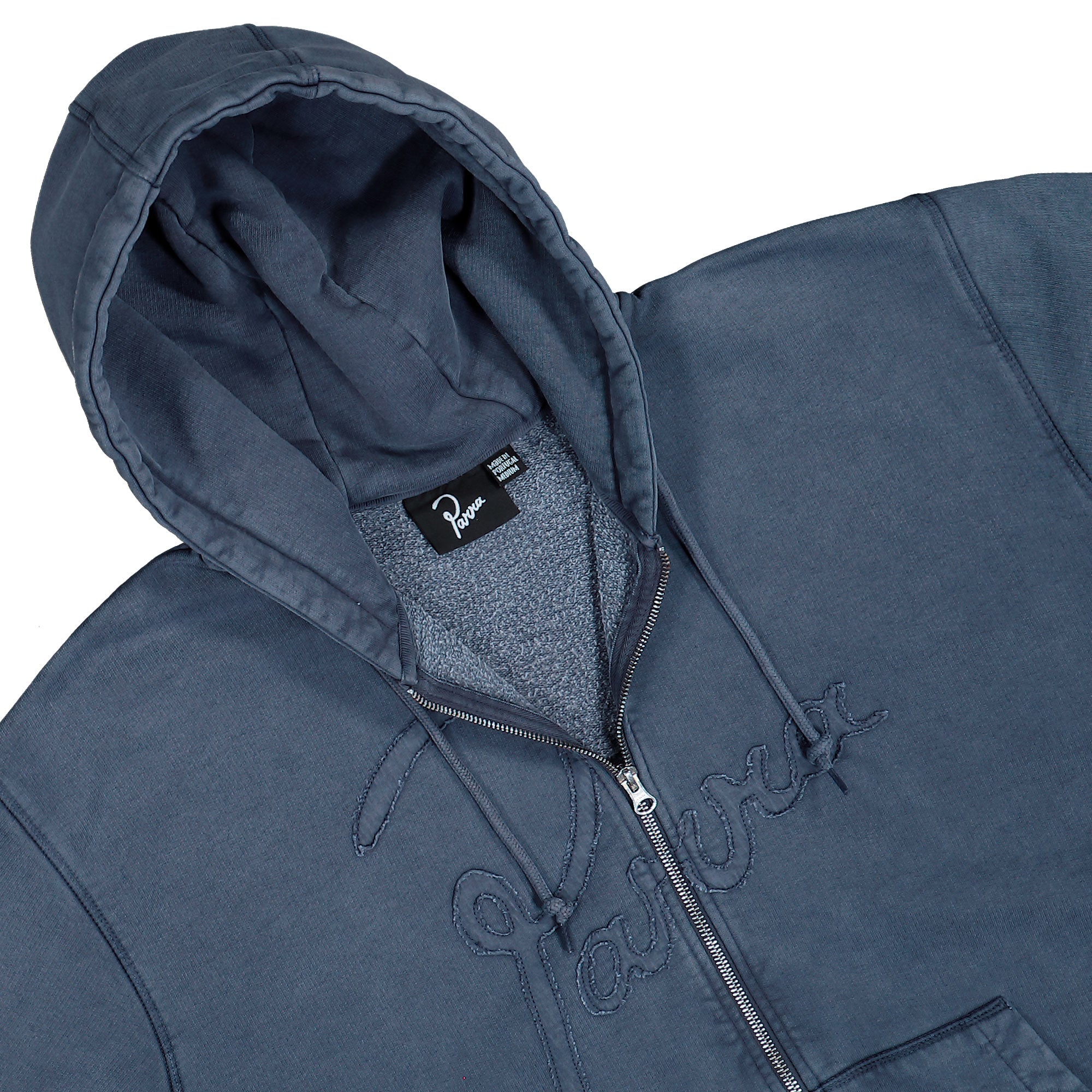 Parra Not Fade Away Zip Hooded Sweatshirt Washed Dark Grey Hoodie 55115 Detailfoto | Overkill
