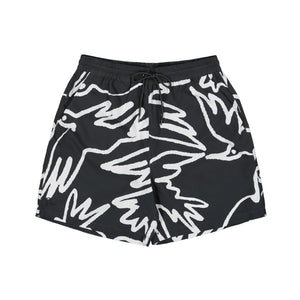 Parra Birds Fly Free Swim Shorts Black Shorts 55340 | Overkill
