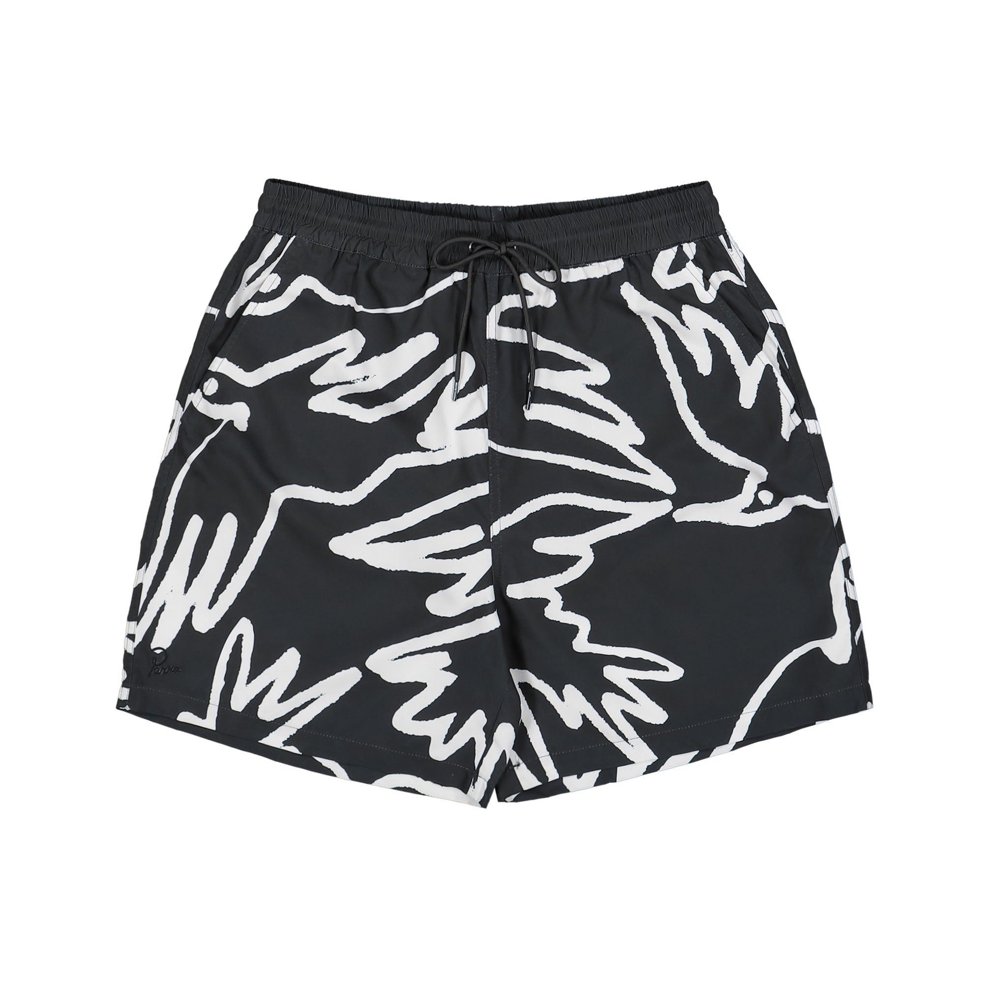 Parra Birds Fly Free Swim Shorts Black Shorts 55340 | Overkill
