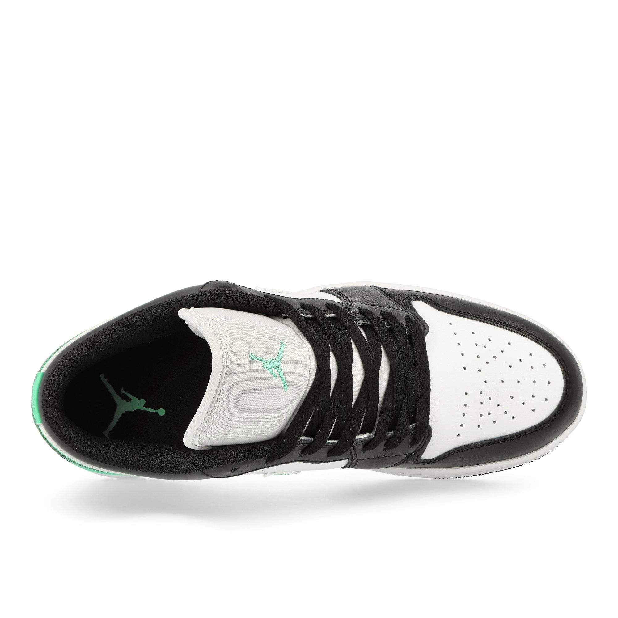 Jordan Air Jordan 1 Low White / Black - Green Glow Low Top Sneakers  Detailfoto | Overkill