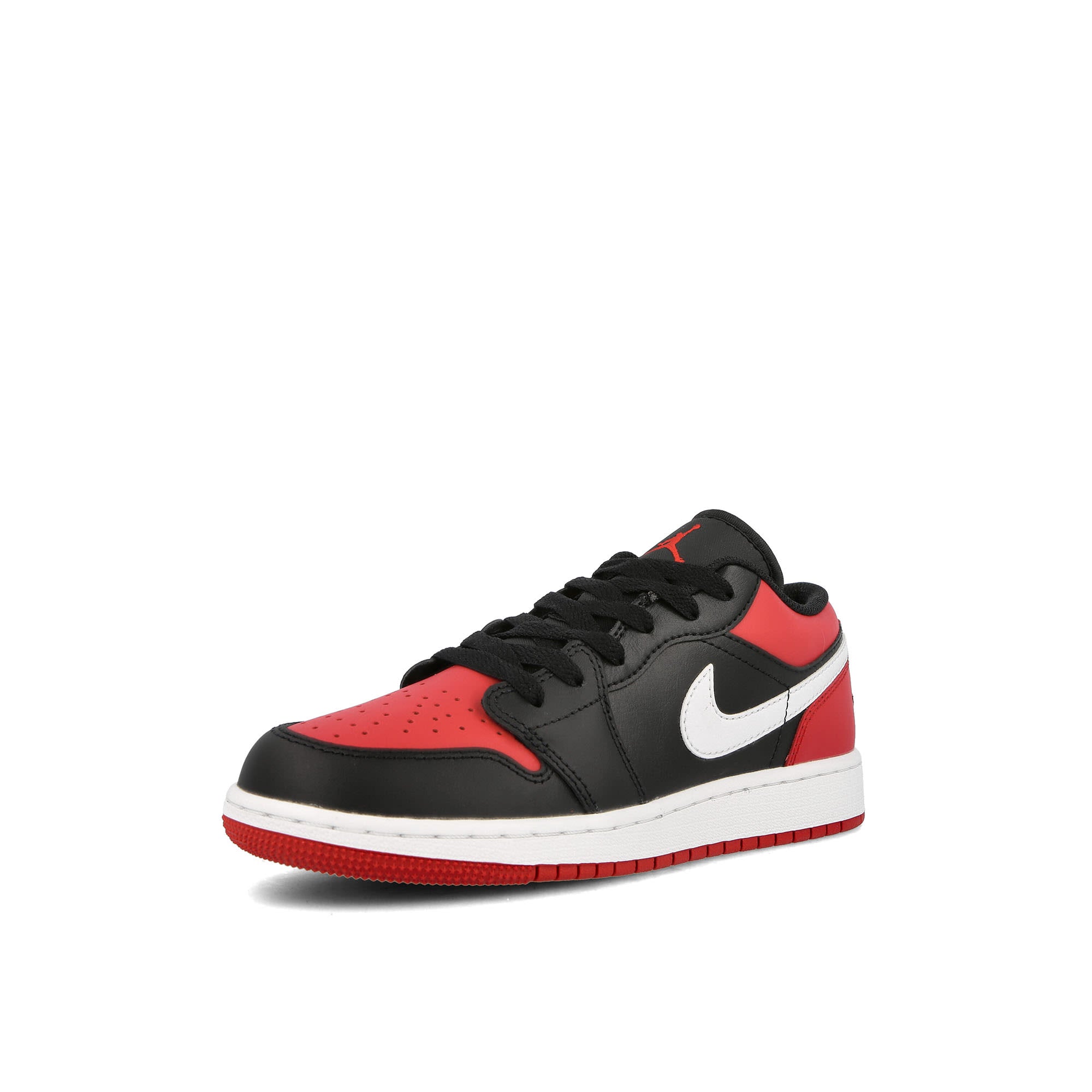 Jordan Air Jordan 1 Low GS Black / Gym Red-White Low Top Sneakers  Close Up | Overkill