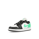 Jordan Air Jordan 1 Low GS White / Black - Green Glow Low Top Sneakers  Close Up | Overkill