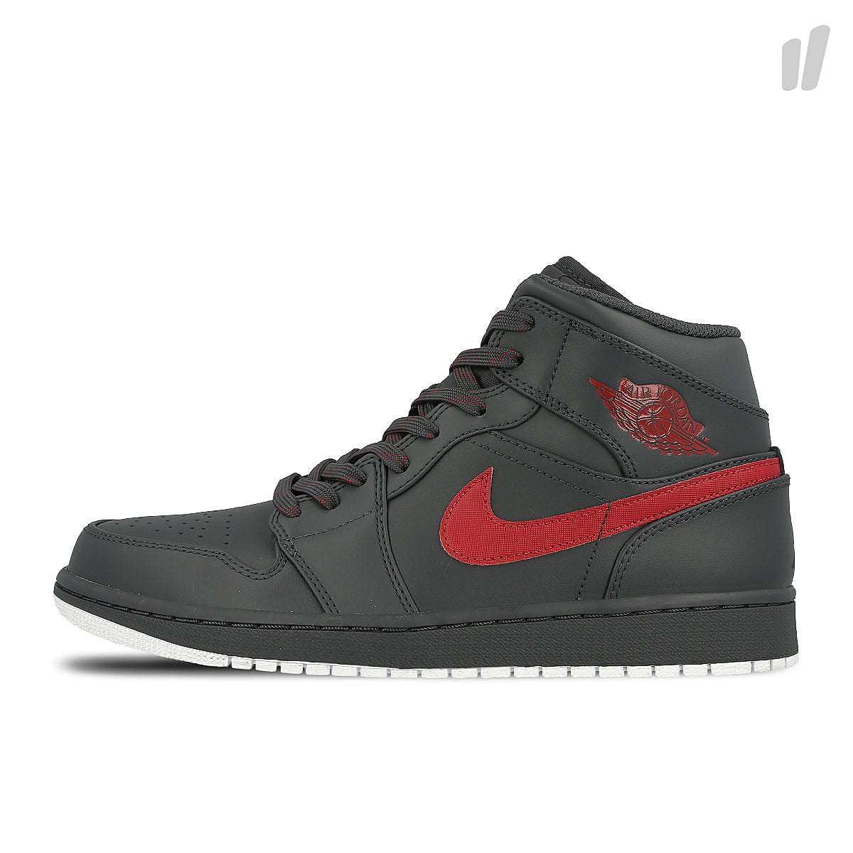 Jordan Air Jordan 1 Mid Anthracite-Gym Red - White Mid Top Sneakers 554724 045 | Overkill