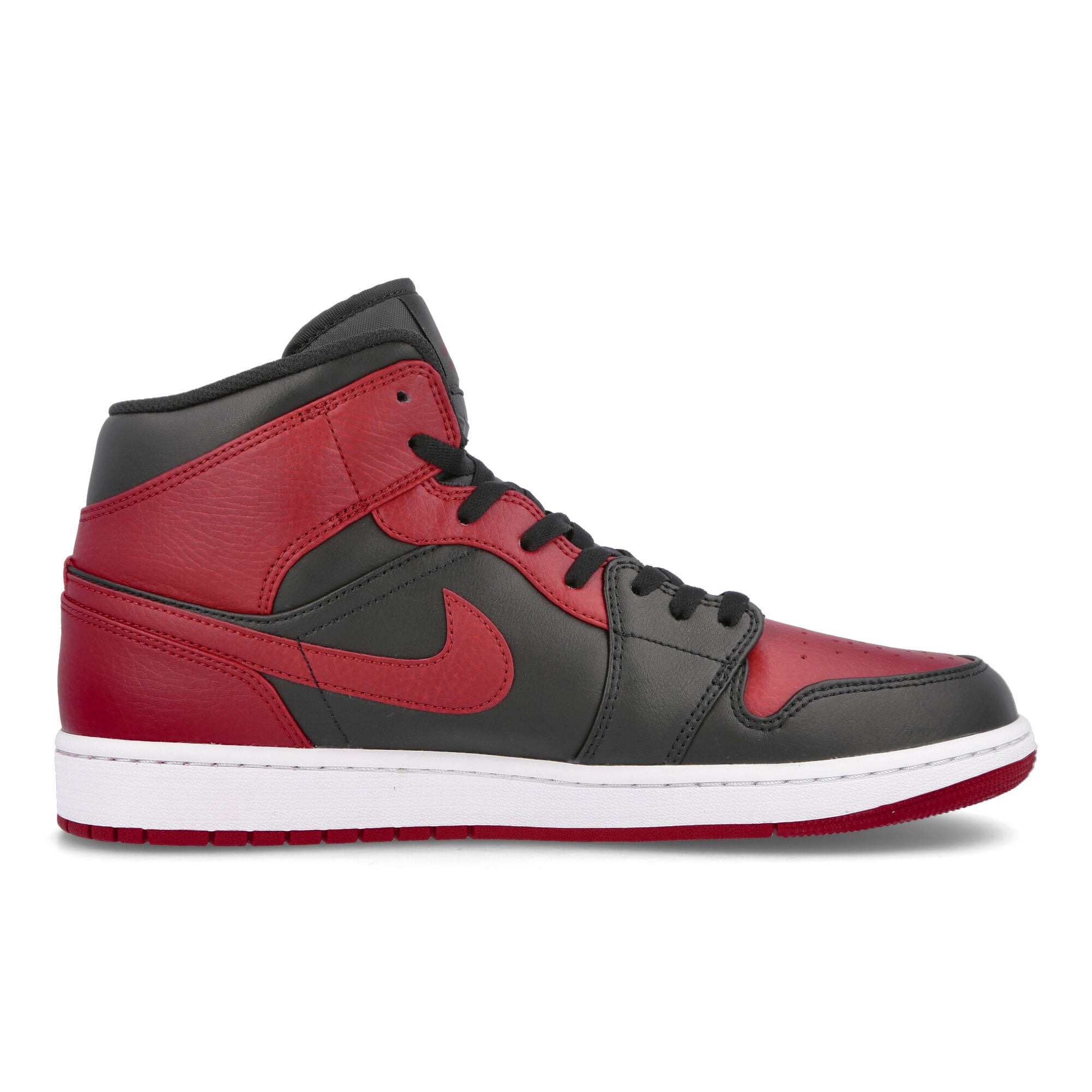 Air Jordan 1 Mid "Banned" Black / Gym Red - White Overkill Archive 554724 074 Silhouette | Overkill