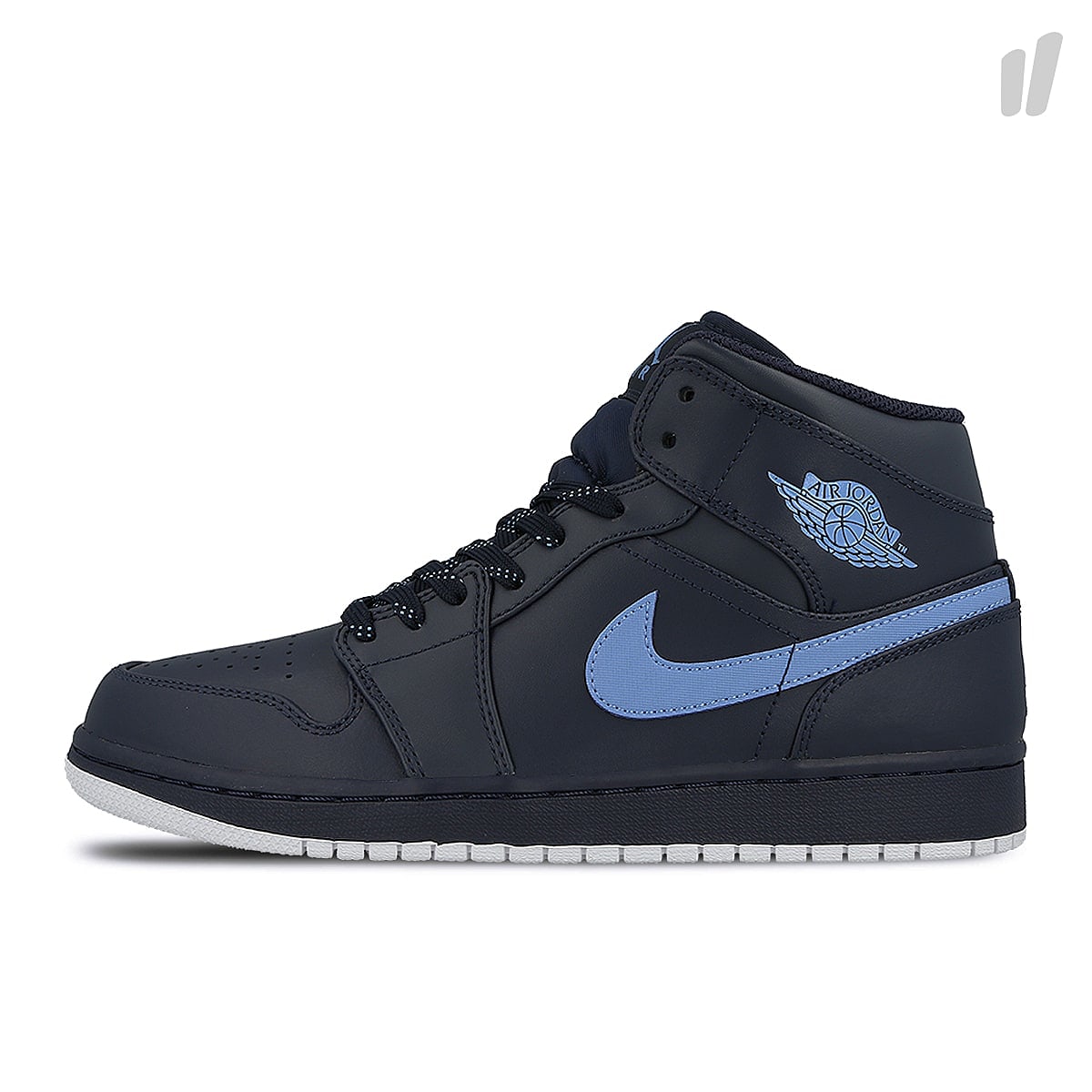 Jordan Air Jordan 1 Mid Obsidian-University Blue - White Mid Top Sneakers 554724 405 | Overkill