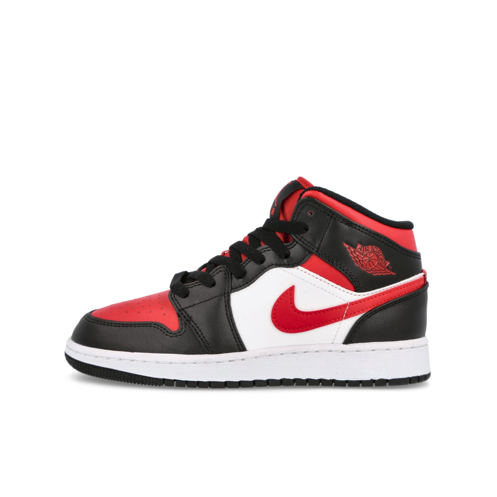 Air Jordan 1 Mid GS 1 Mid GS Black / Fire Red - White Overkill Archive 554725 079 | Overkill