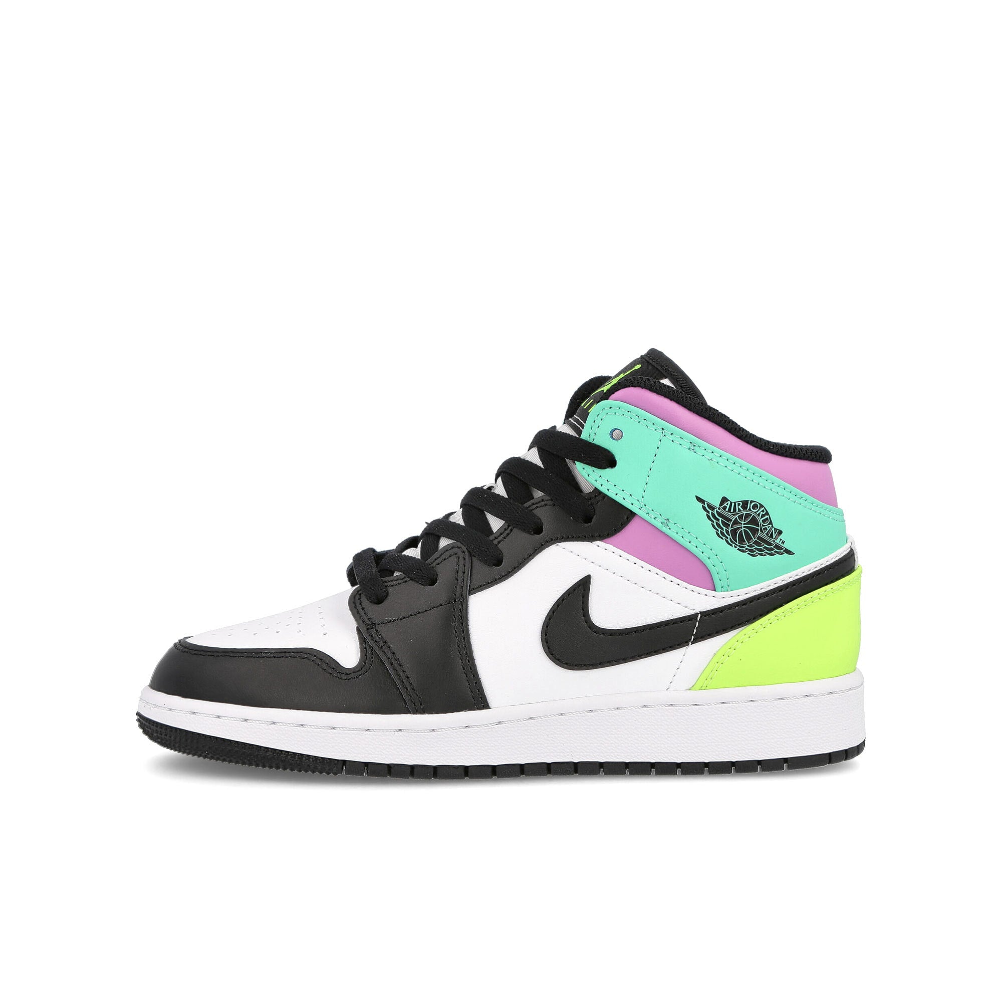 Jordan Air Jordan 1 Mid GS White / Black - Volt - Green Glow  554725 175 | Overkill