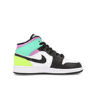 Jordan Air Jordan 1 Mid GS White / Black - Volt - Green Glow   Material | Overkill