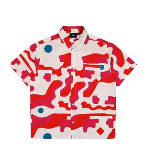 Parra Abstract Mountain Short Sleeve Shirt Red Shirt 56140 | Overkill
