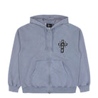 Parra A Cross To Bear Zip Hooded Sweatshirt Blue Hoodie 56230 | Overkill
