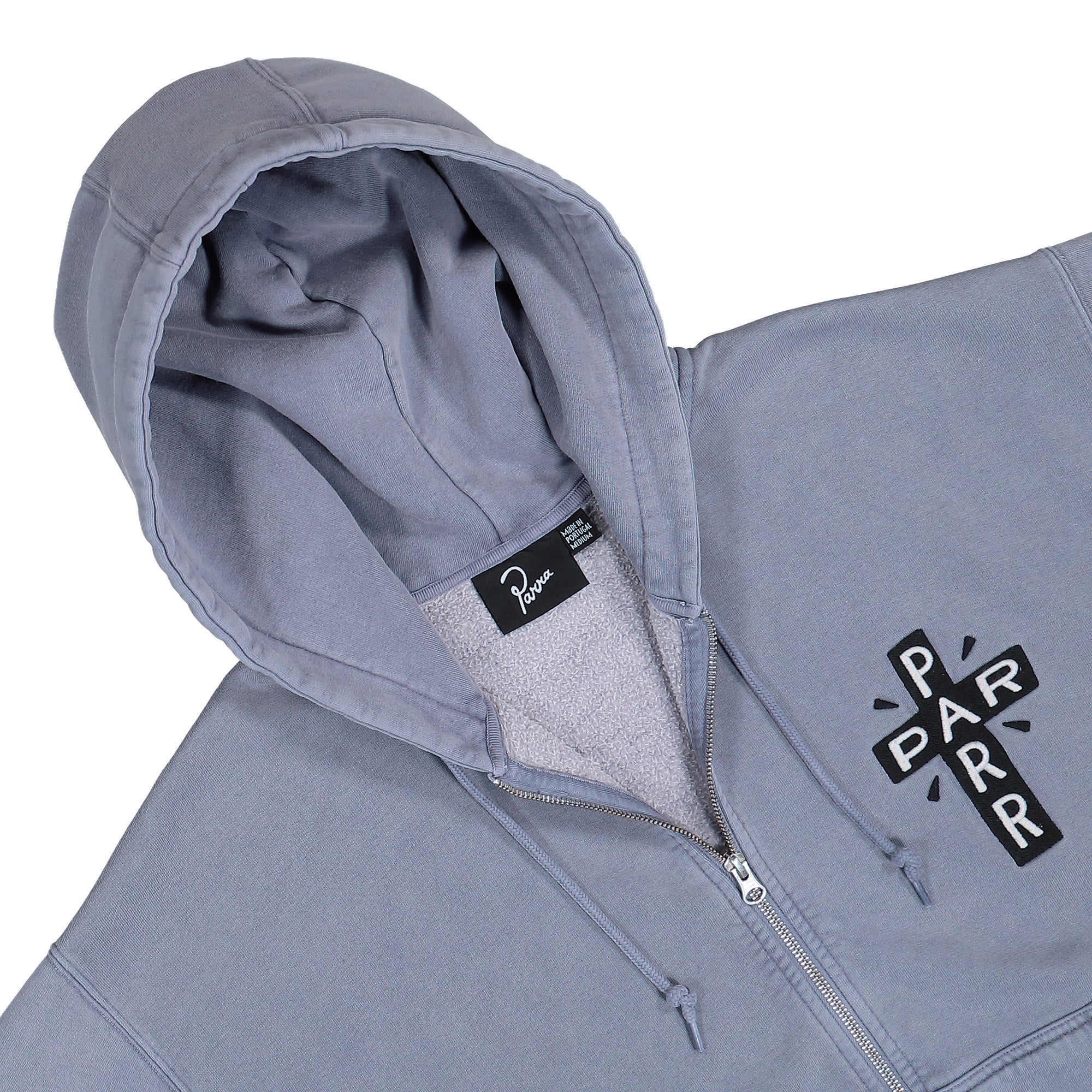 Parra A Cross To Bear Zip Hooded Sweatshirt Blue Hoodie 56230 Detailfoto | Overkill
