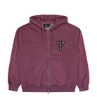Parra A Cross To Bear Zip Hooded Sweatshirt Purple Hoodie 56231 | Overkill

